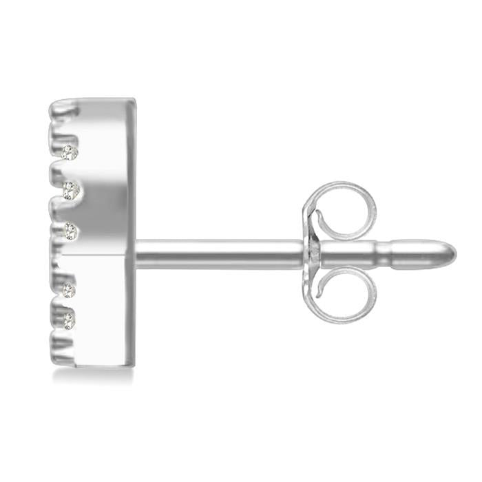 Block 'R' Initial Diamond Earrings
