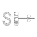 Block 'S' Initial Diamond Earrings