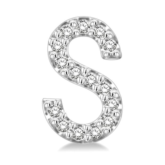Block 'S' Initial Diamond Earrings