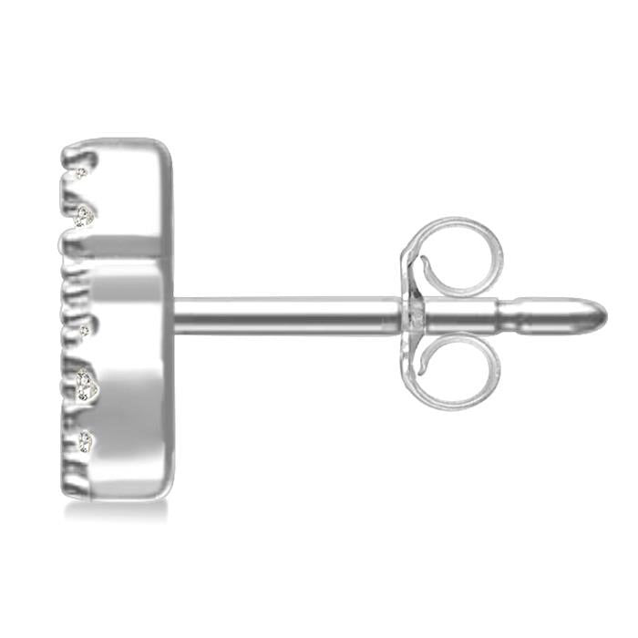 Block 'S' Initial Diamond Earrings