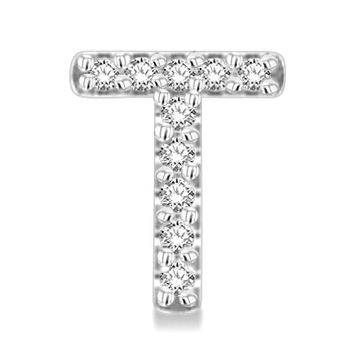 Block 'T' Initial Diamond Earrings