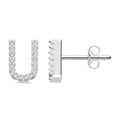 Block 'U' Initial Diamond Earrings