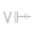 Block 'V' Initial Diamond Earrings
