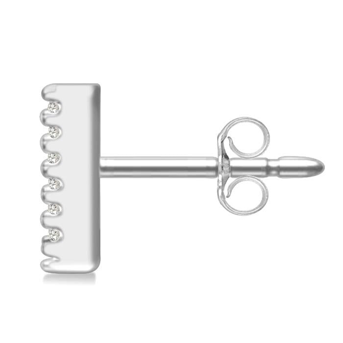 Block 'V' Initial Diamond Earrings