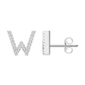 Block 'W' Initial Diamond Earrings