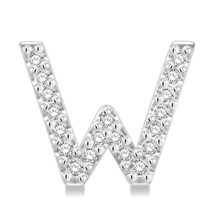 Block 'W' Initial Diamond Earrings