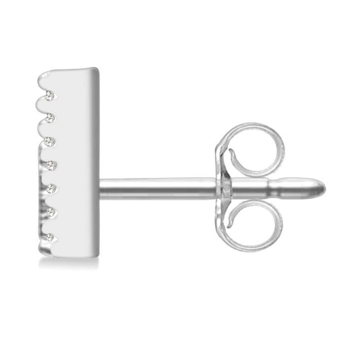 Block 'W' Initial Diamond Earrings
