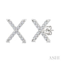 Block 'X' Initial Diamond Earrings