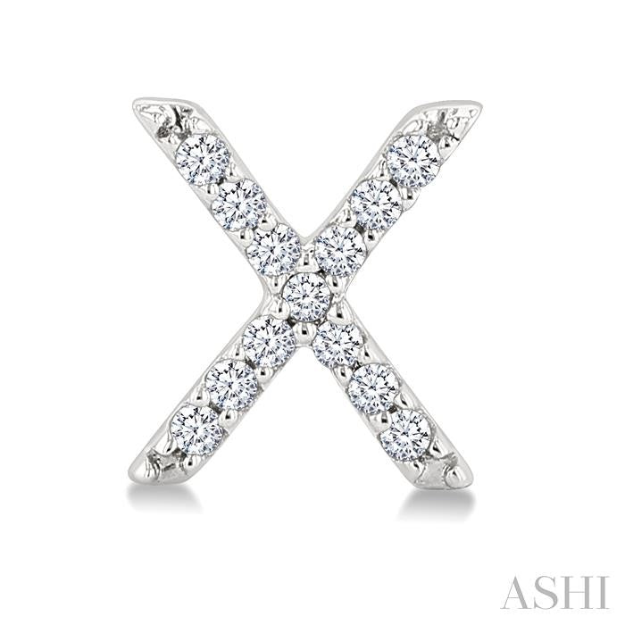 Block 'X' Initial Diamond Earrings
