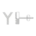 Block 'Y' Initial Diamond Earrings