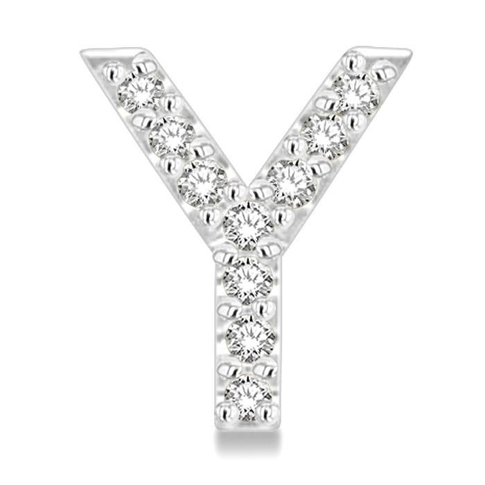 Block 'Y' Initial Diamond Earrings