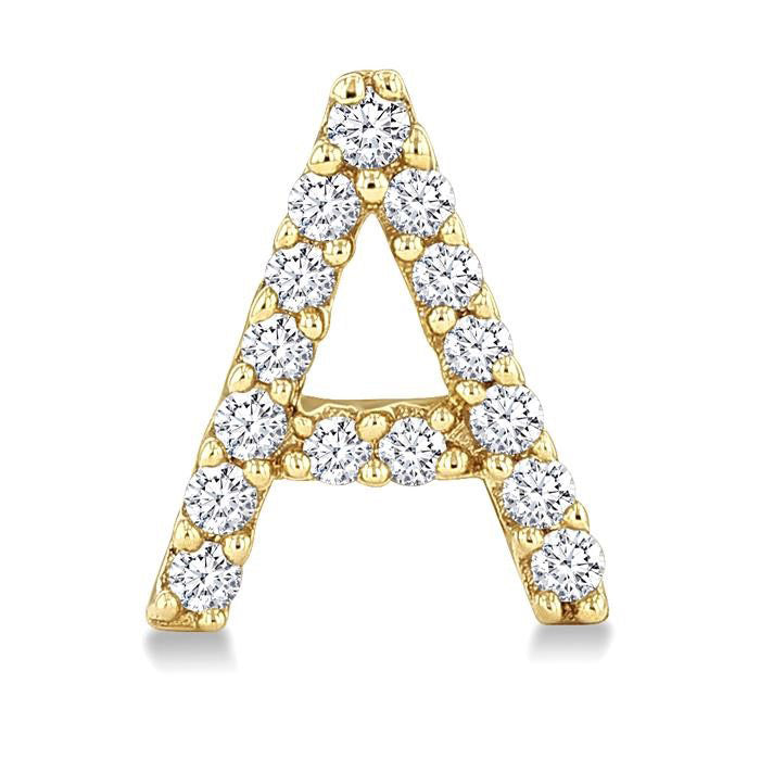 Block 'A' Initial Diamond Earrings