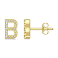 Block 'B' Initial Diamond Earrings