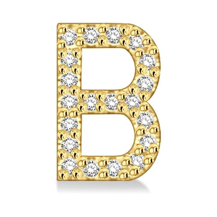 Block 'B' Initial Diamond Earrings