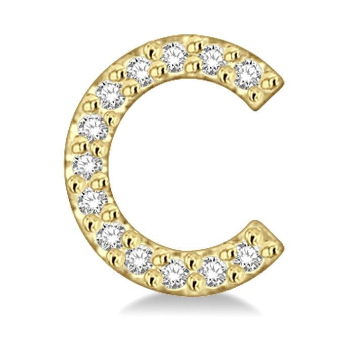 Block 'C' Initial Diamond Earrings