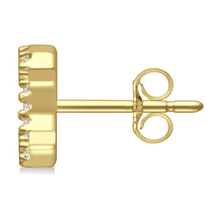 Block 'C' Initial Diamond Earrings