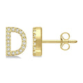 Block 'D' Initial Diamond Earrings