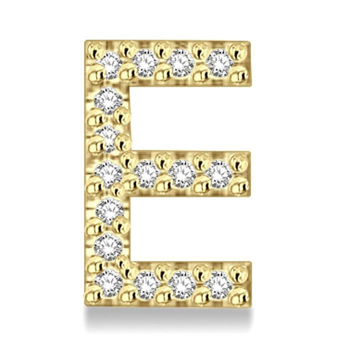 Block 'E' Initial Diamond Earrings