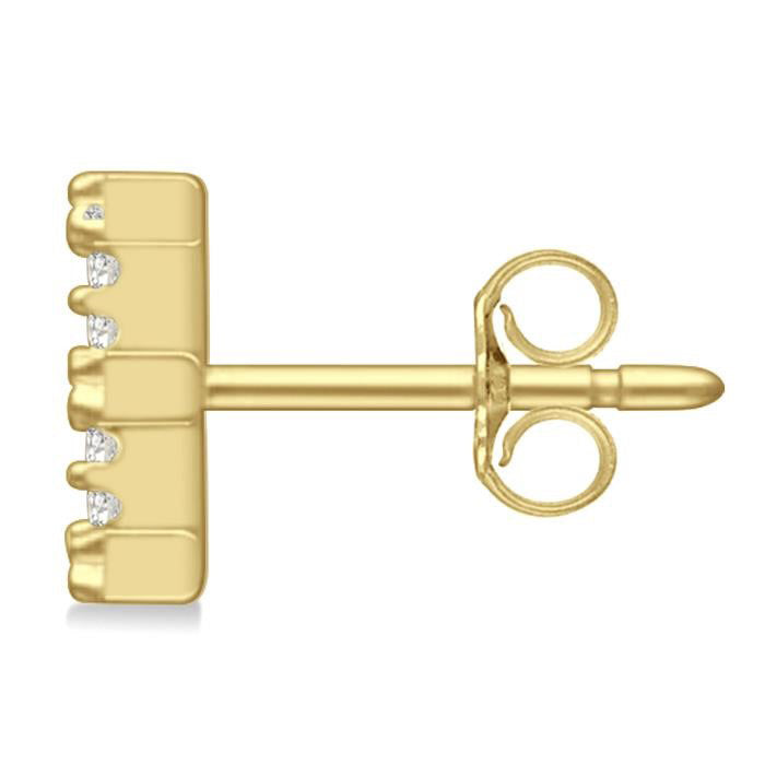 Block 'E' Initial Diamond Earrings