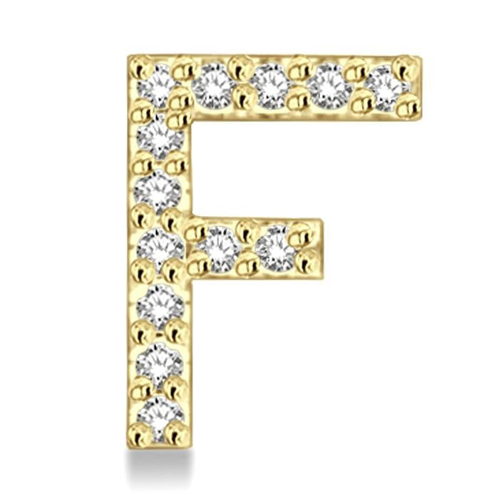 Block 'F' Initial Diamond Earrings
