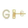 Block 'G' Initial Diamond Earrings