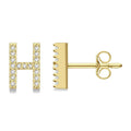 Block 'H' Initial Diamond Earrings