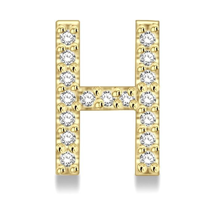 Block 'H' Initial Diamond Earrings