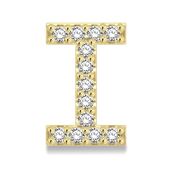 Block 'I' Initial Diamond Earrings