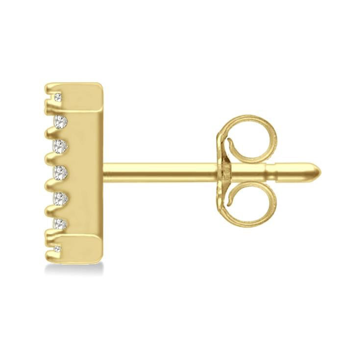 Block 'I' Initial Diamond Earrings