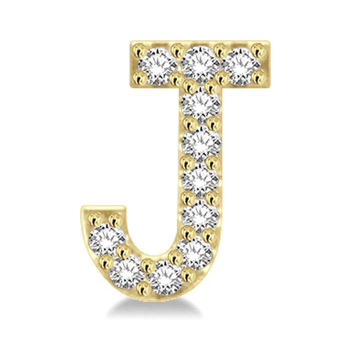 Block 'J' Initial Diamond Earrings