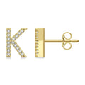 Block 'K' Initial Diamond Earrings