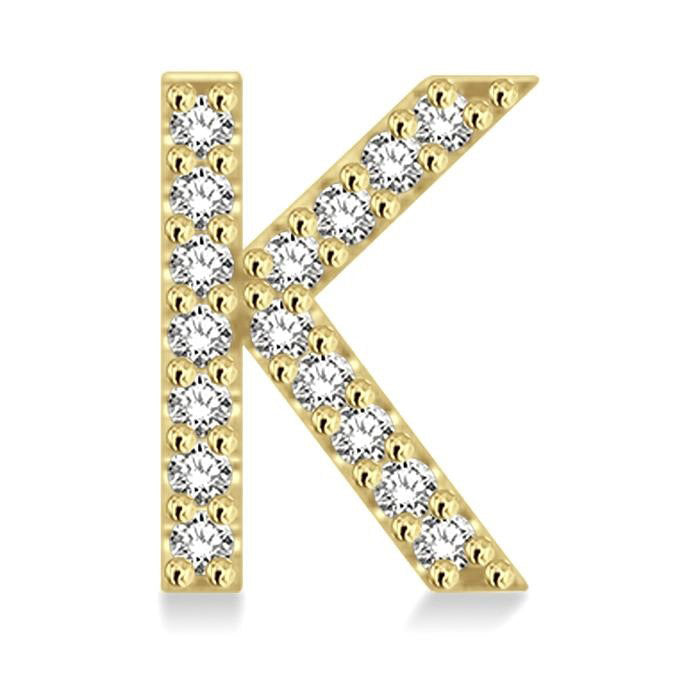 Block 'K' Initial Diamond Earrings