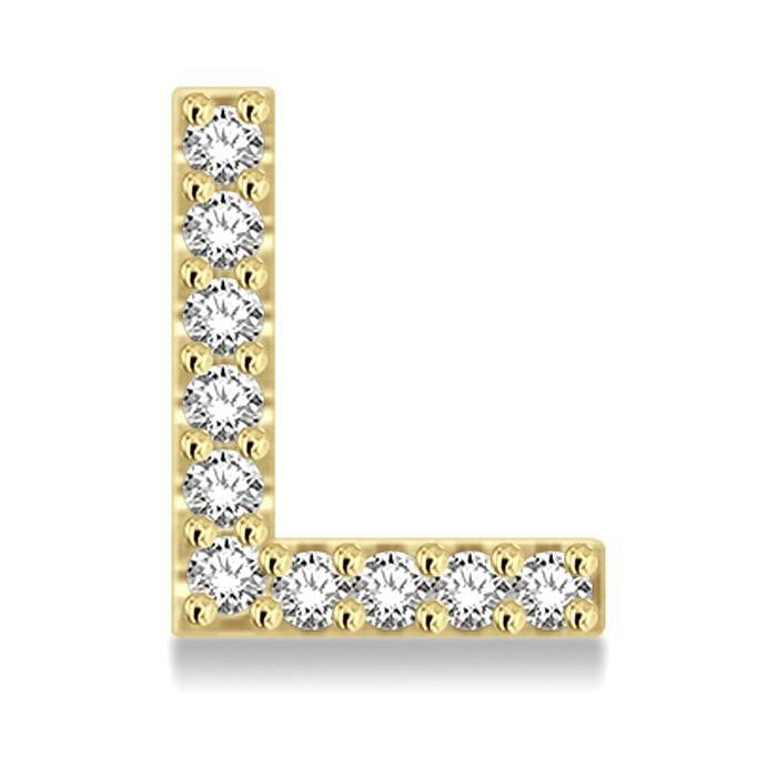 Block 'L' Initial Diamond Earrings