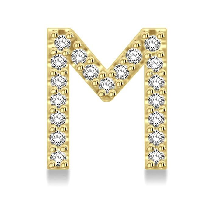 Block 'M' Initial Diamond Earrings