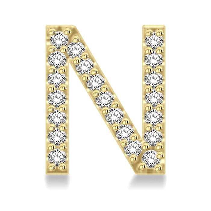 Block 'N' Initial Diamond Earrings