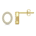 Block 'O' Initial Diamond Earrings
