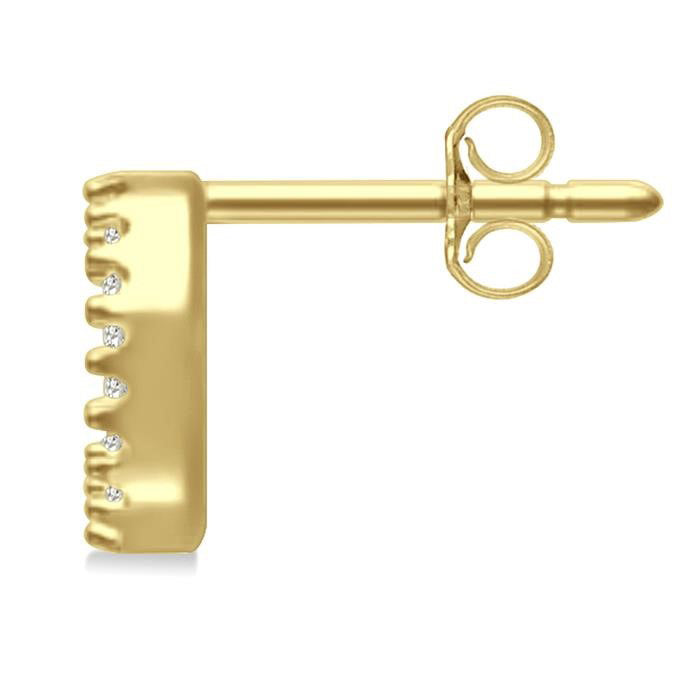 Block 'O' Initial Diamond Earrings