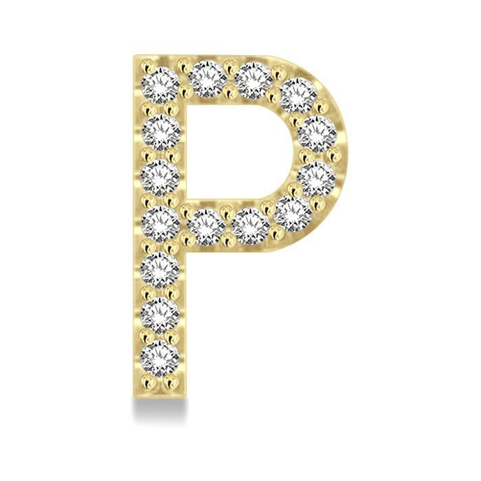 Block 'P' Initial Diamond Earrings
