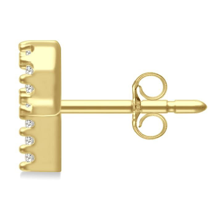 Block 'P' Initial Diamond Earrings