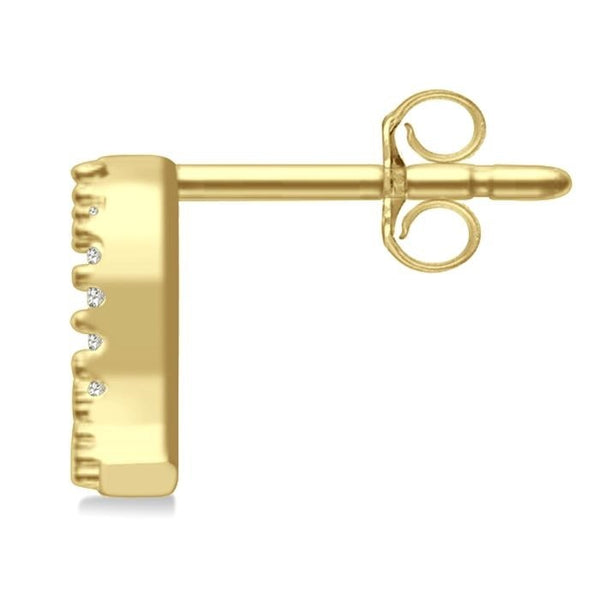 Block 'Q' Initial Diamond Earrings