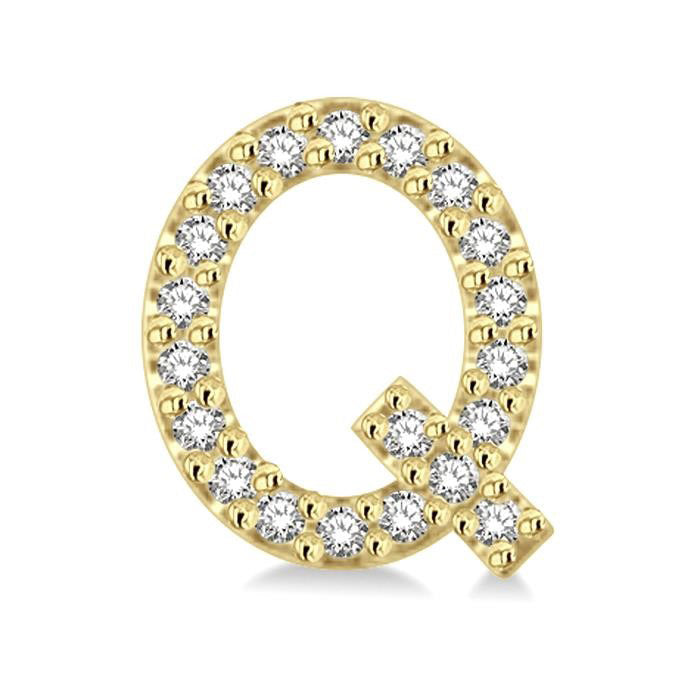 Block 'Q' Initial Diamond Earrings
