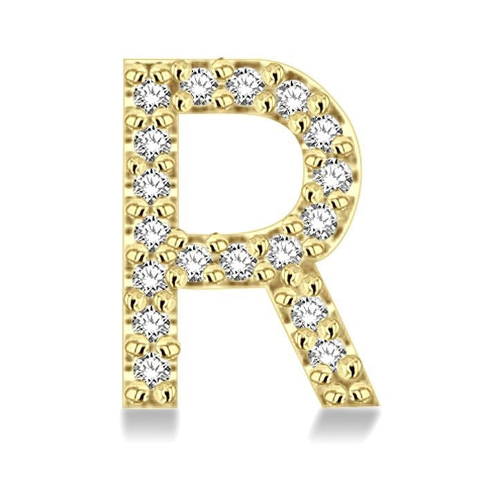 Block 'R' Initial Diamond Earrings