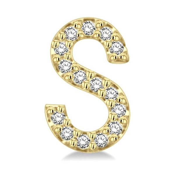 Block 'S' Initial Diamond Earrings