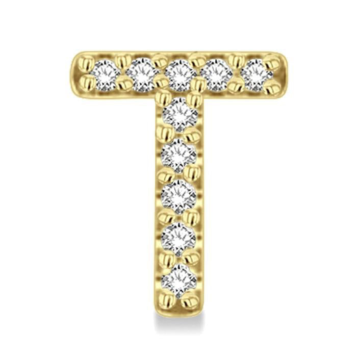 Block 'T' Initial Diamond Earrings