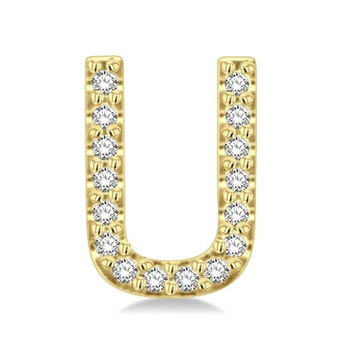 Block 'U' Initial Diamond Earrings