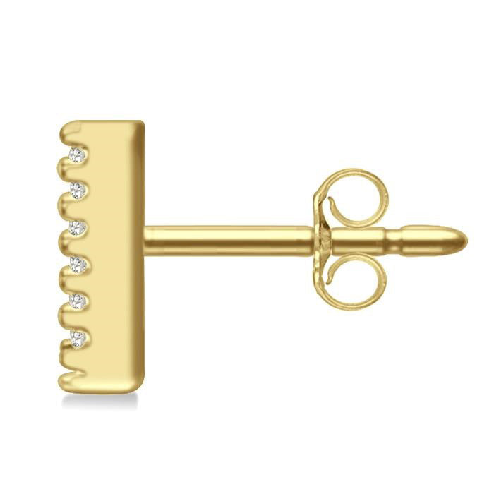 Block 'V' Initial Diamond Earrings