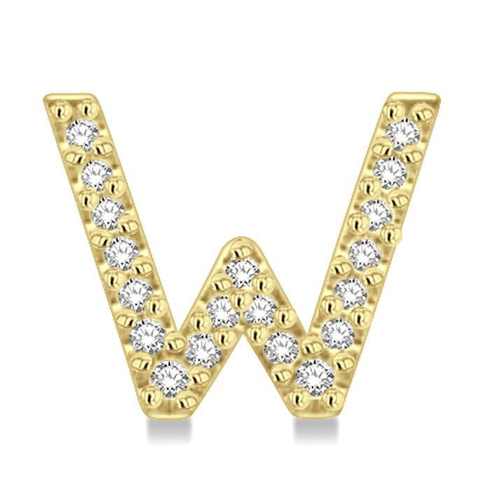 Block 'W' Initial Diamond Earrings