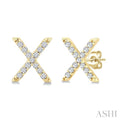 Block 'X' Initial Diamond Earrings