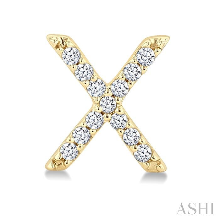 Block 'X' Initial Diamond Earrings