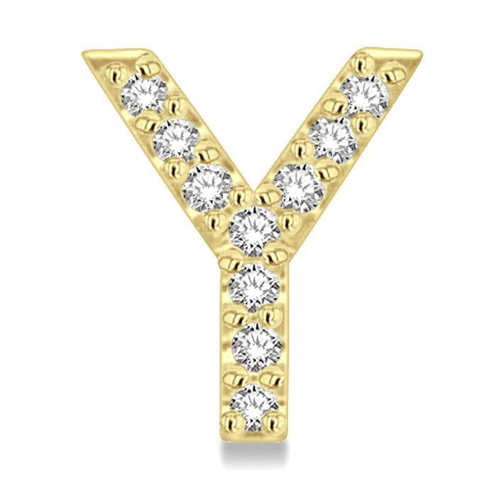 Block 'Y' Initial Diamond Earrings